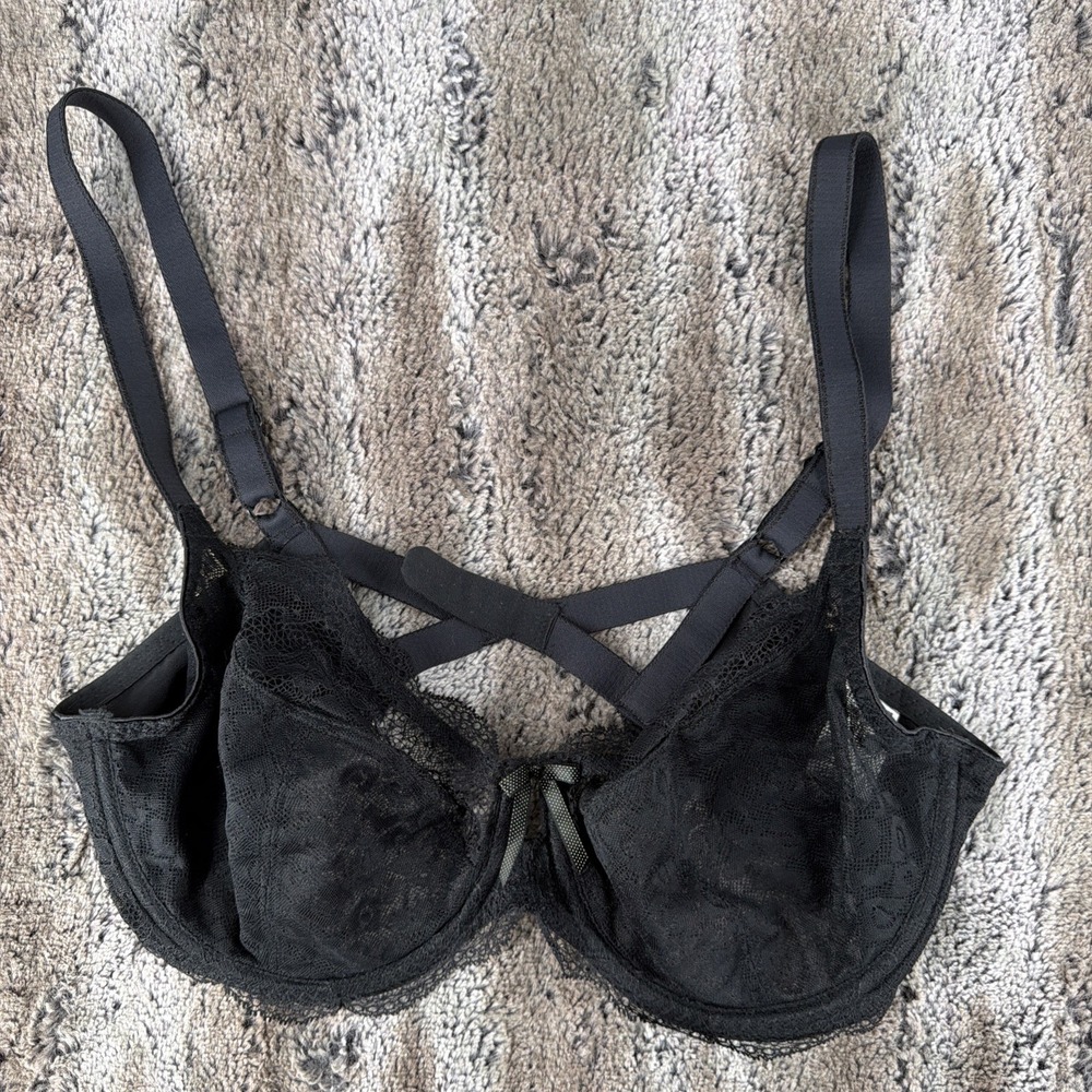 Freya AA1011 Fancies Full Figure Underwire Plunge Bra Size US 34DDD-UK 36E Black